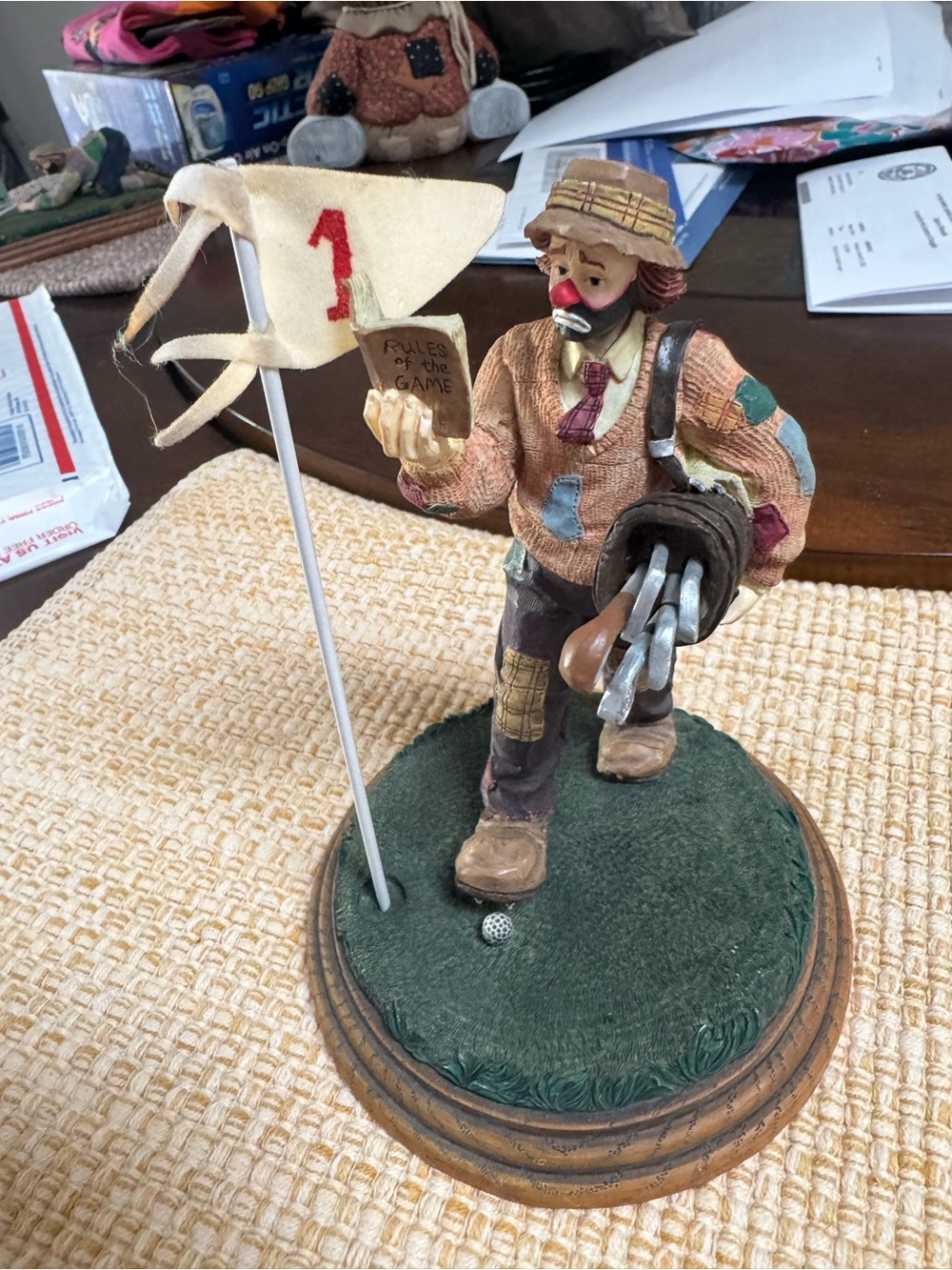 Flambro Emmett Kelly Jr Sport Series Clown Golfer "Rules of Golf”